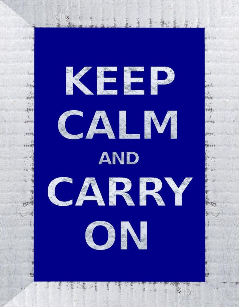 keep calm and carry on wall quote